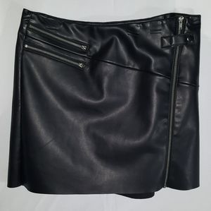 Torrid Zipper Black Faux Leather Mini Skirt